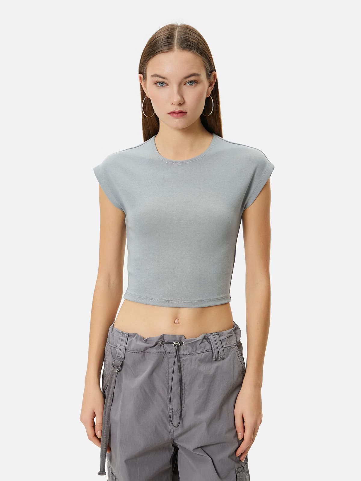 Slim Fit Basic Unpatterned T-shirt