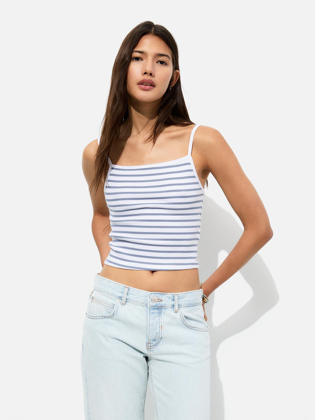 Short Striped Strappy Top
