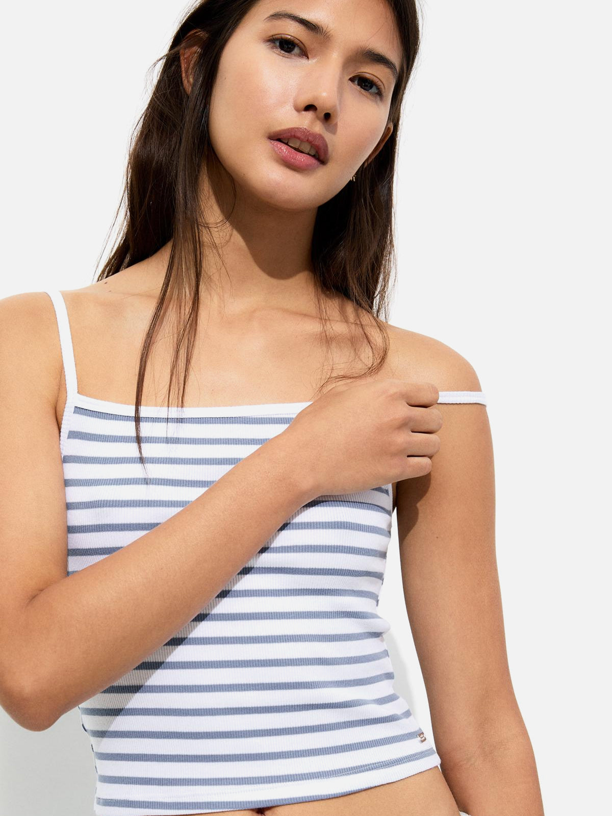 Short Striped Strappy Top