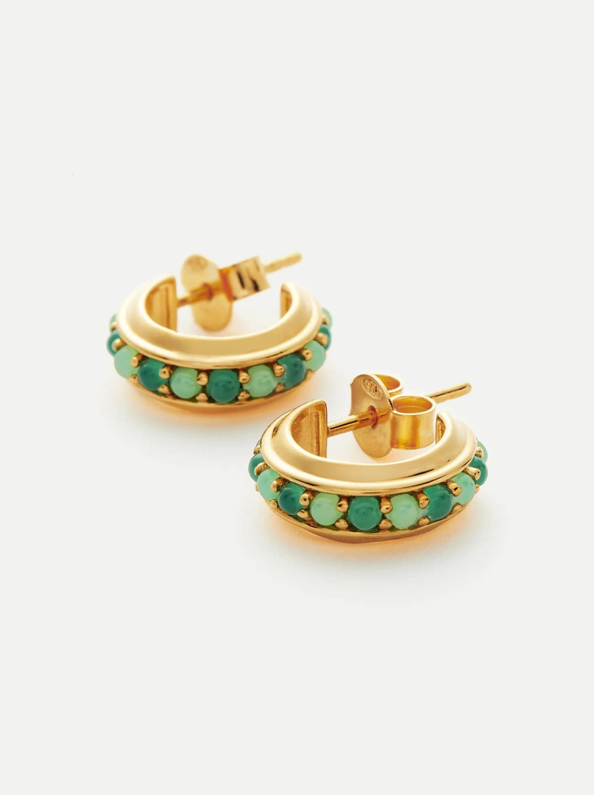 Large Gemstone Hoop Earrings