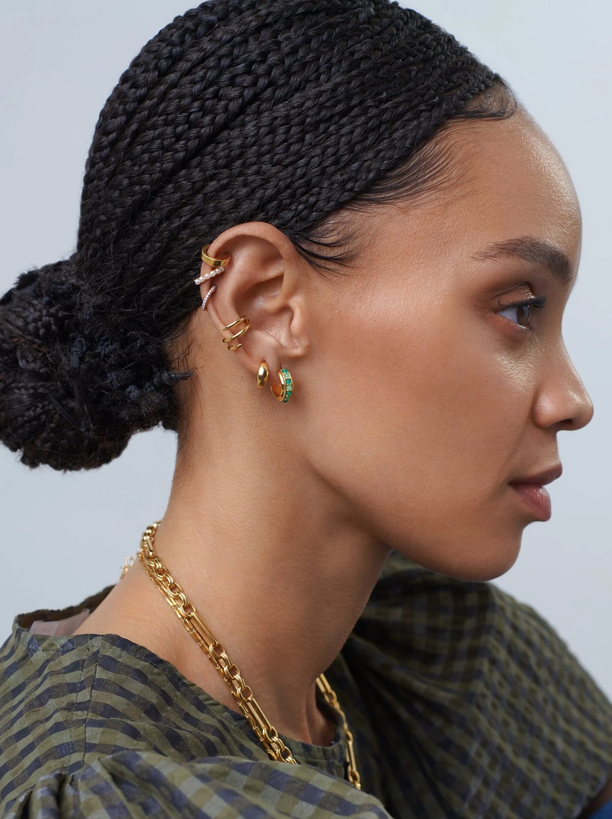 Large Gemstone Hoop Earrings