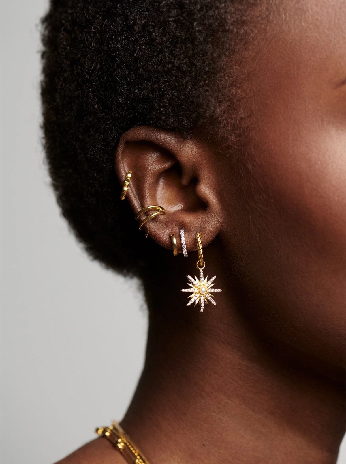 Moonlight Charm Hoop Earrings