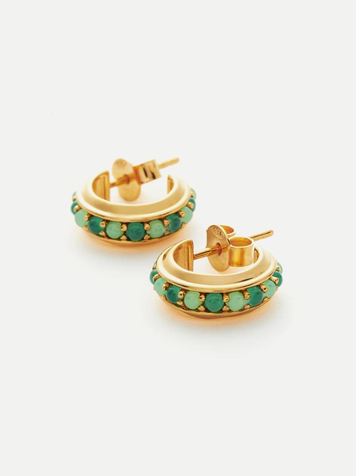 Small Gemstone Hoop Earrings
