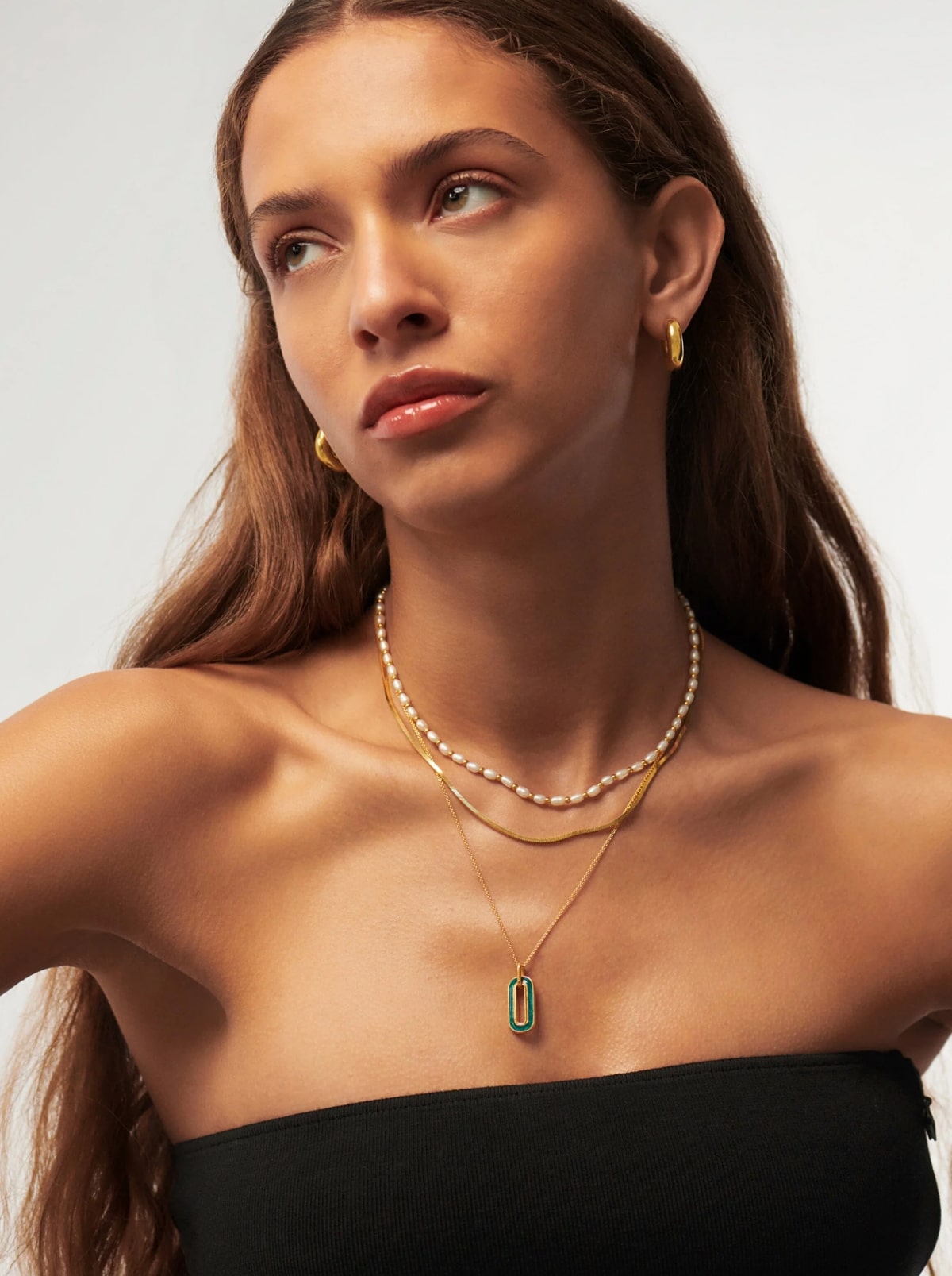 Haze Ovate Pendant Necklace