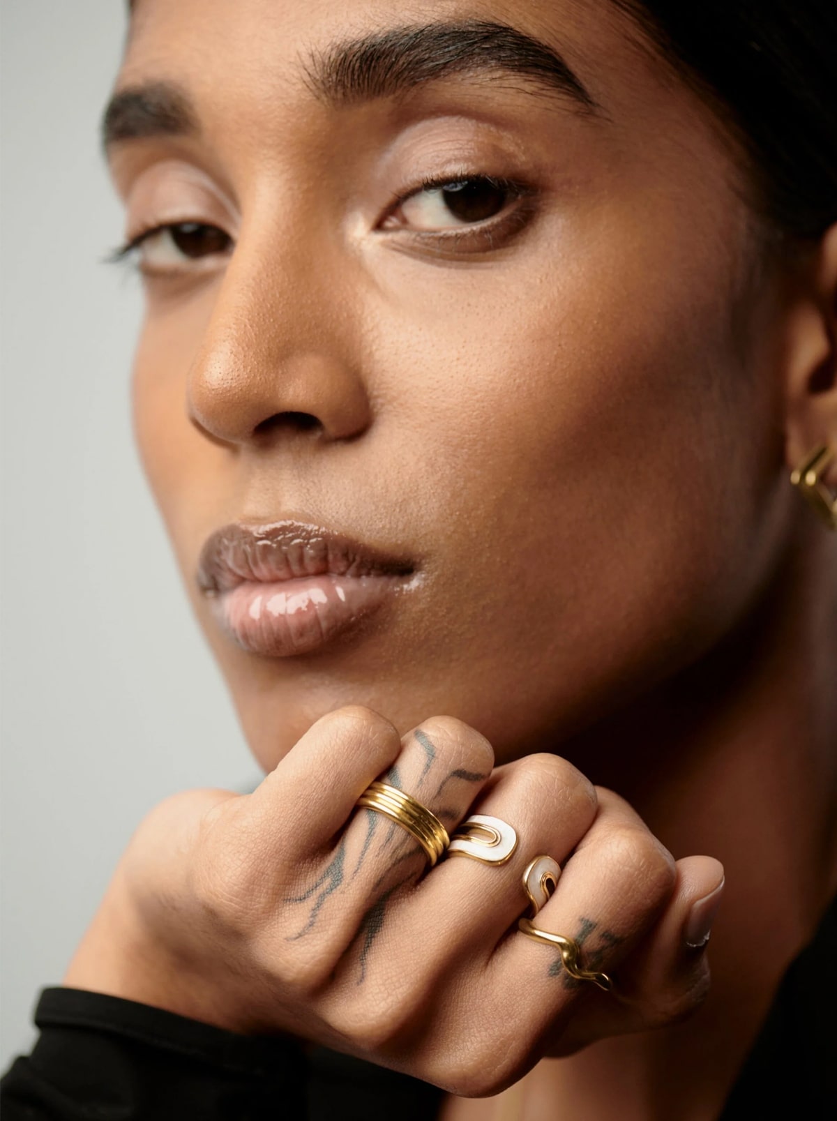 Enamel Haze Ovate Open Ring