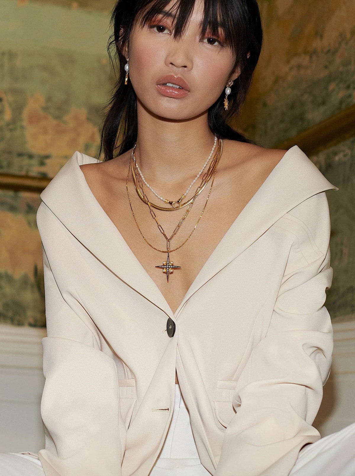 North Star Pearl Chain Necklace