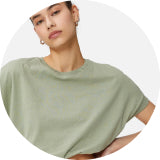 Elastic Waist Cotton Short T-shirt