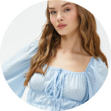 Balloon Sleeve Blouse - Square Neck