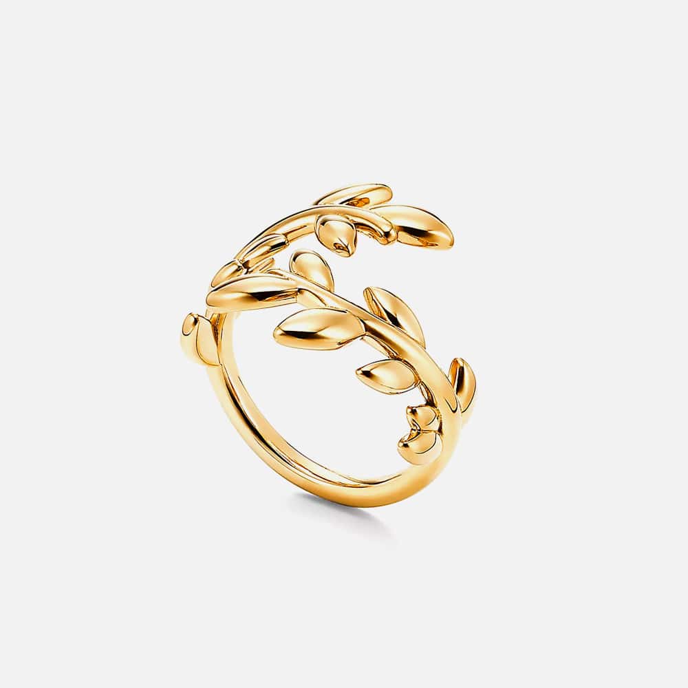 Olive Leaf Bypass Ring