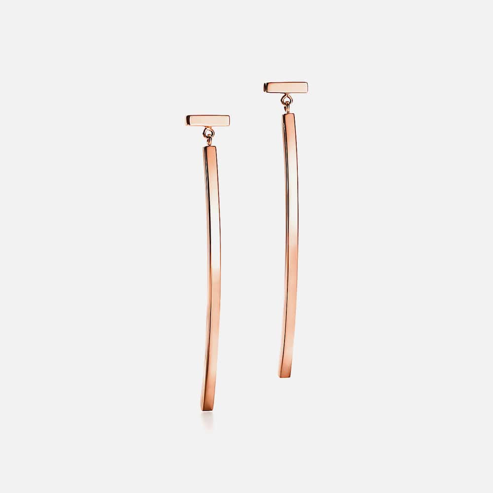 Bar Earrings in 18k Rose Gold