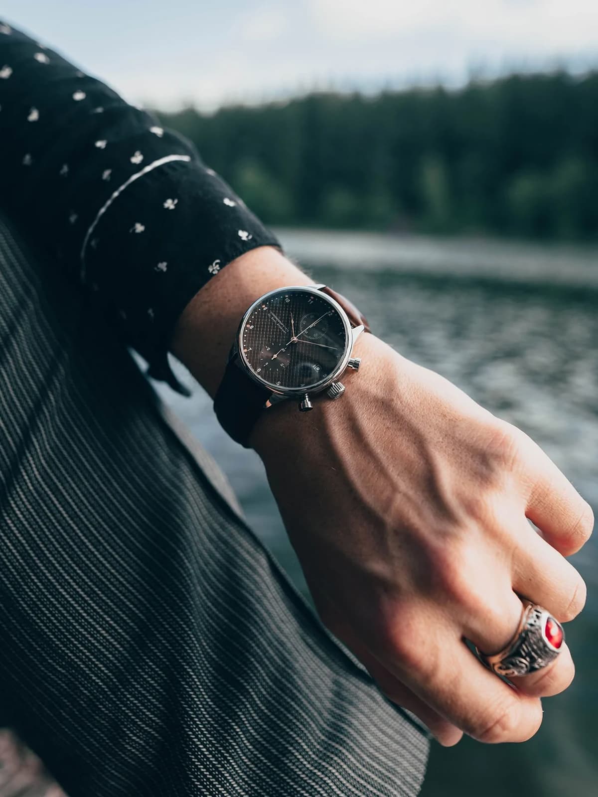 Chronographe 1814 - Acier/Tortue Bleue