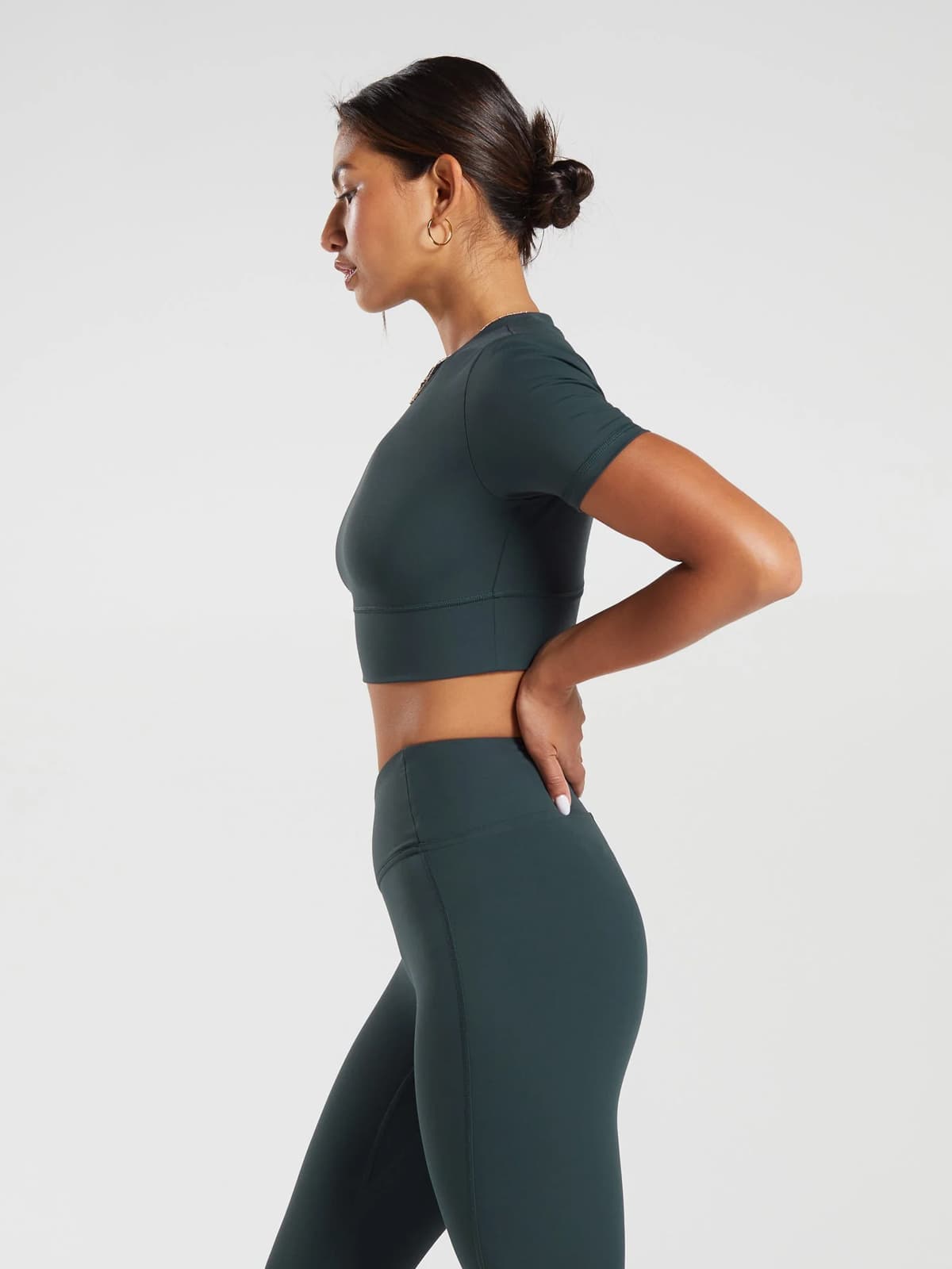 Crossover Short-Sleeve Crop Top