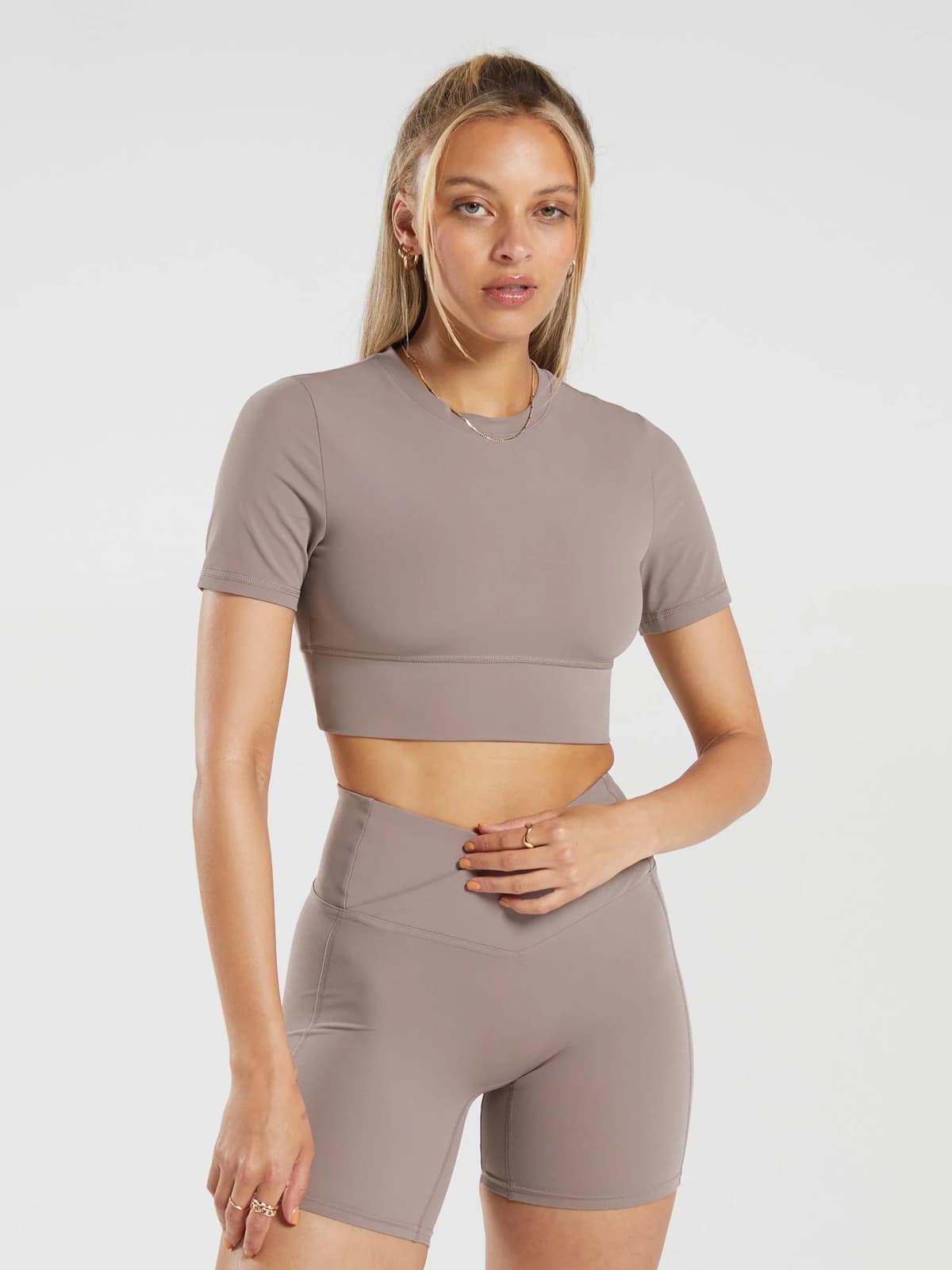 Crossover Short-Sleeve Crop Top
