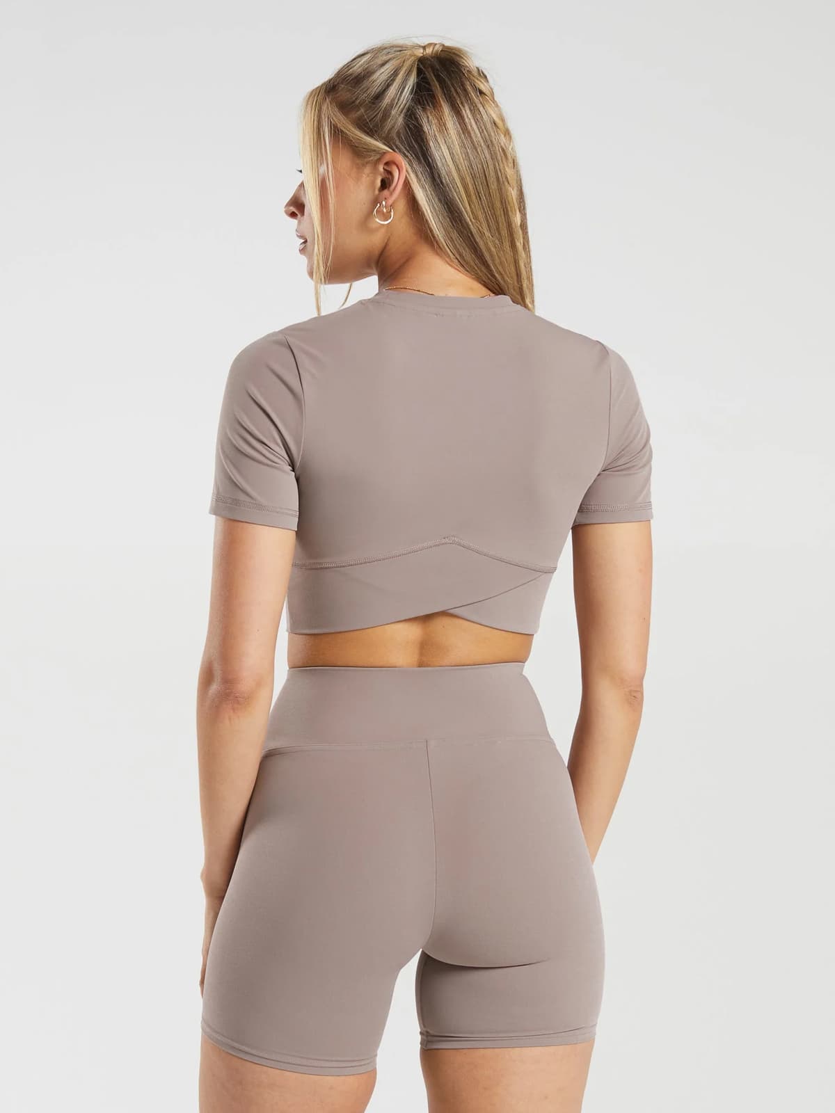Crossover Short-Sleeve Crop Top