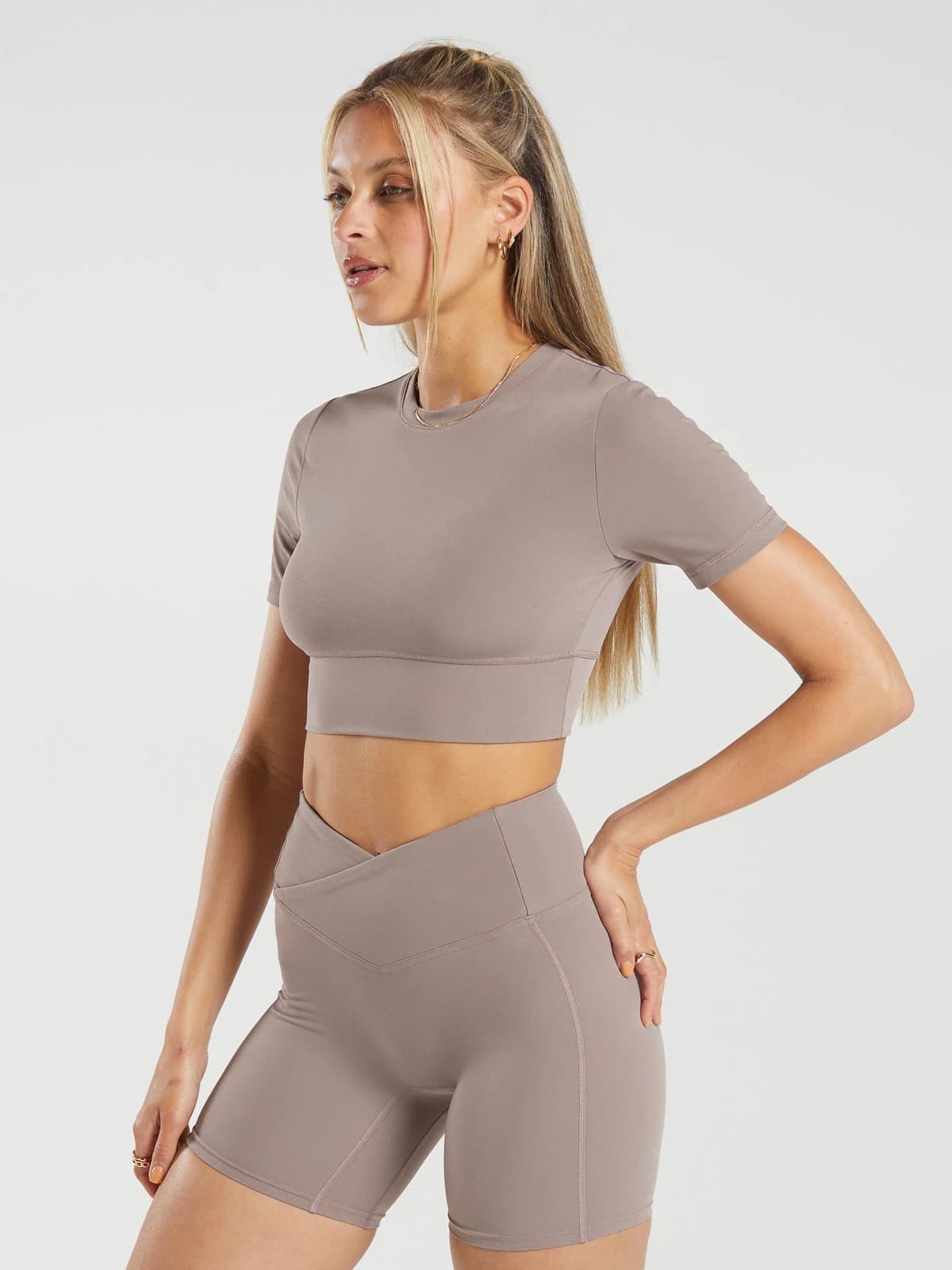 Crossover Short-Sleeve Crop Top
