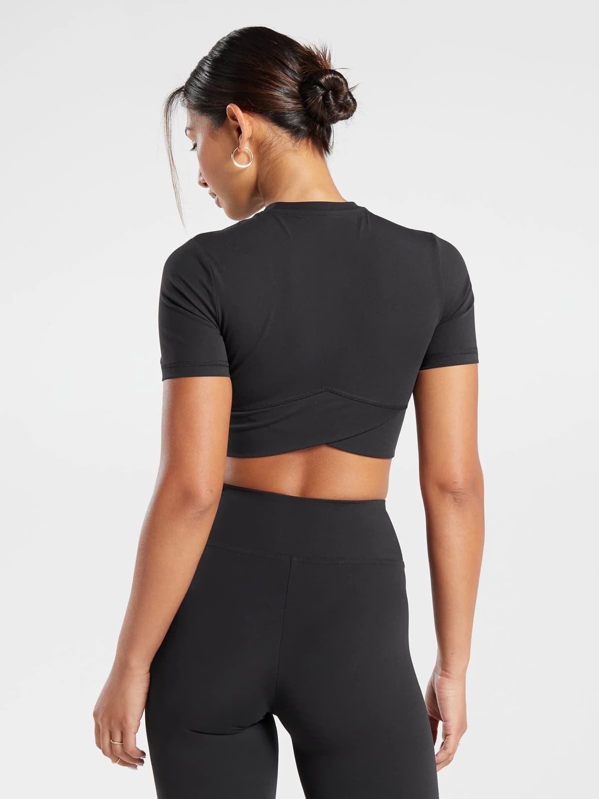 Crossover Short-Sleeve Crop Top