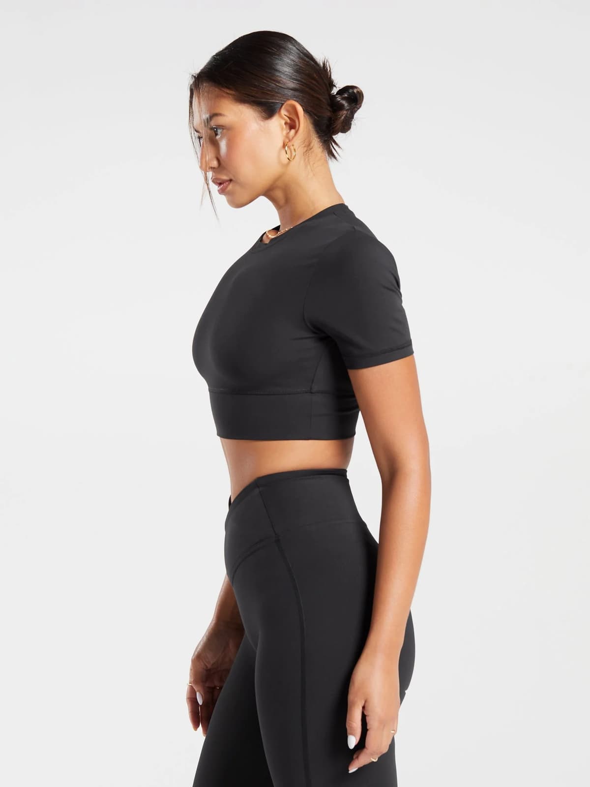 Crossover Short-Sleeve Crop Top