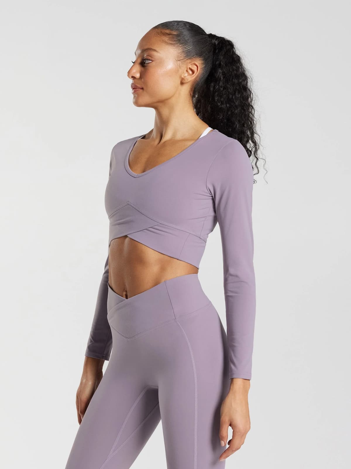 Crossover Long Sleeve Crop Violet