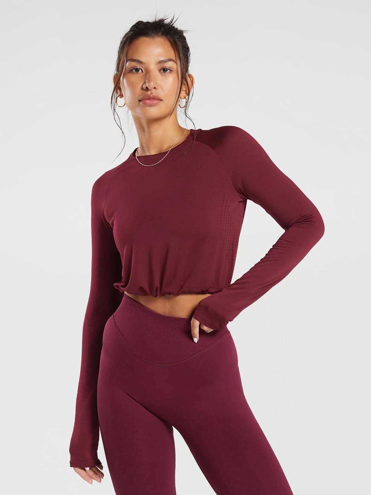 Sweat Long Sleeve Crop Top
